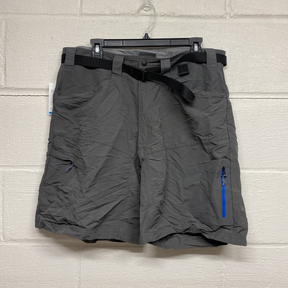 cabelas cab cargo shorts size 36 gray mens measures 36x9.5 belted
